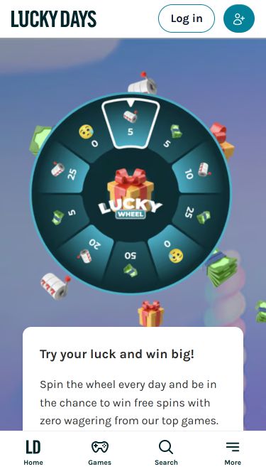  Lucky Days Casino Mobile Reward Wheel