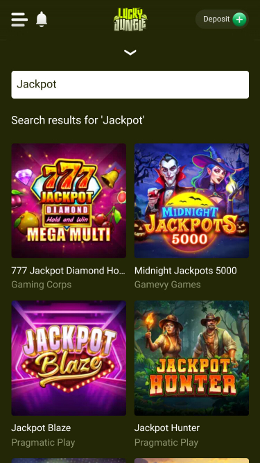 Lucky Jungle Mobile Jackpot