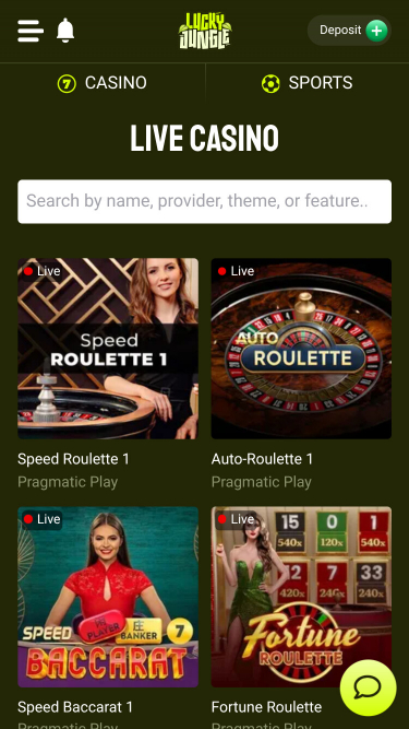 Lucky Jungle Mobile Live Dealer