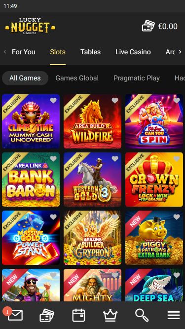 Lucky Nugget Casino Mobile Games