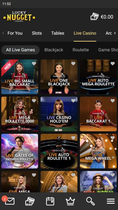 Lucky Nugget Casino Mobile Live Dealer