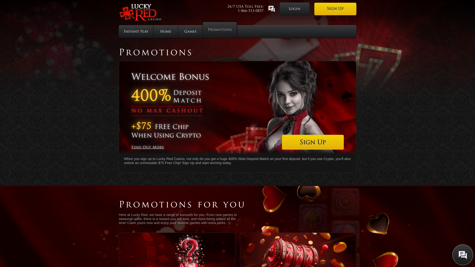 Lucky Red Casino Desktop Promotions