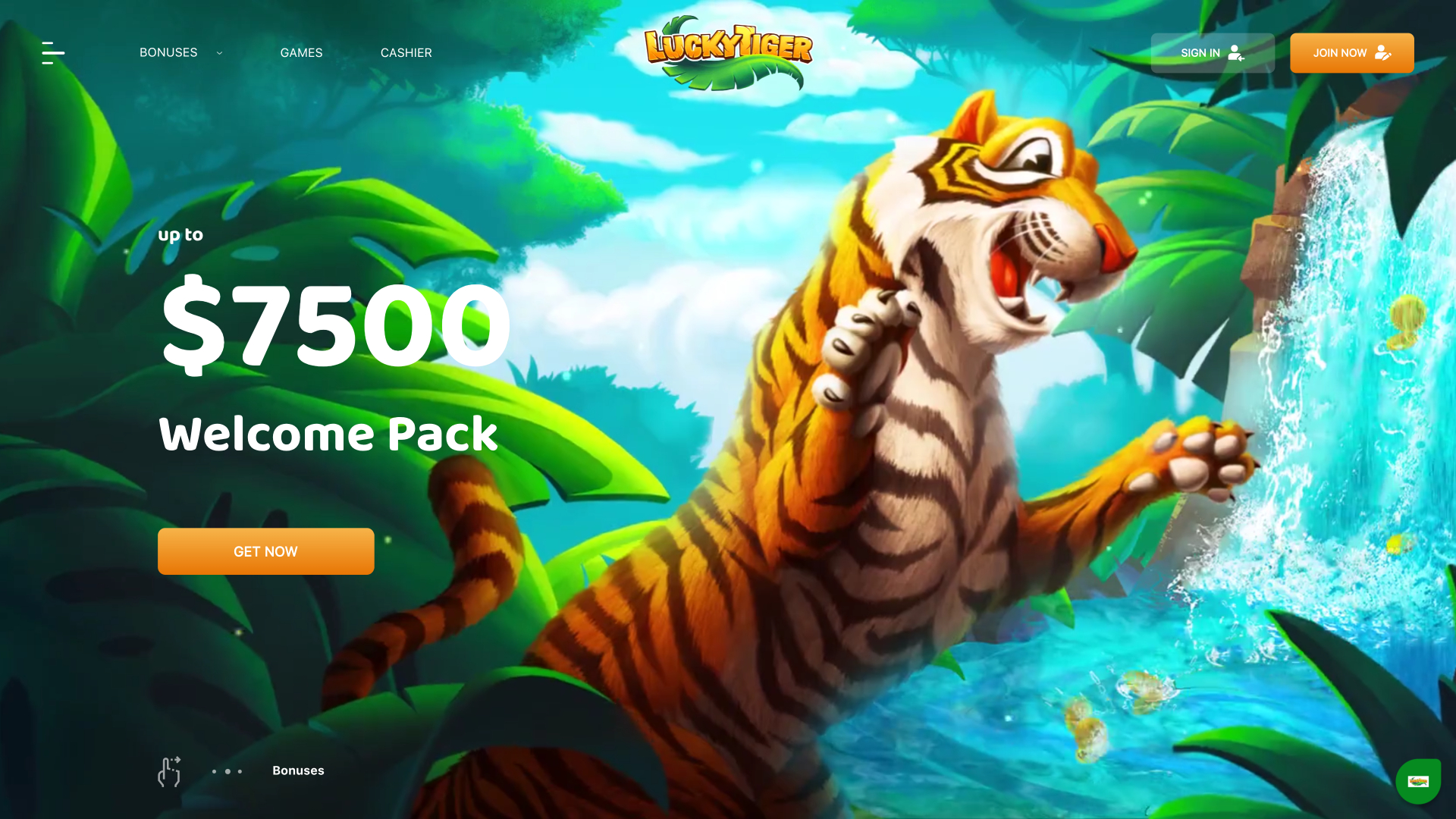 Lucky Tiger Casino Desktop Homepage