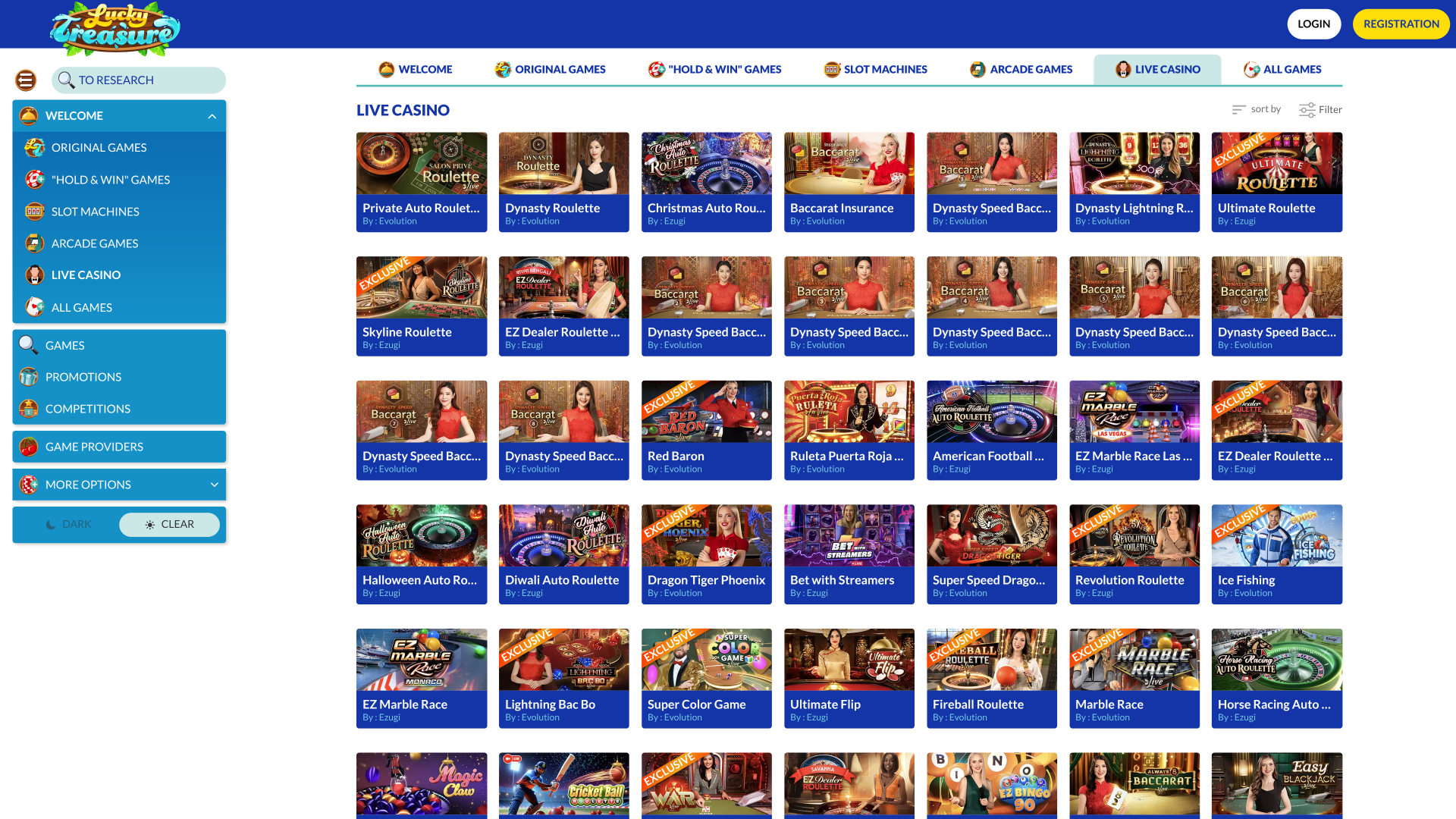 Lucky Treasure Casino Desktop Live Dealer