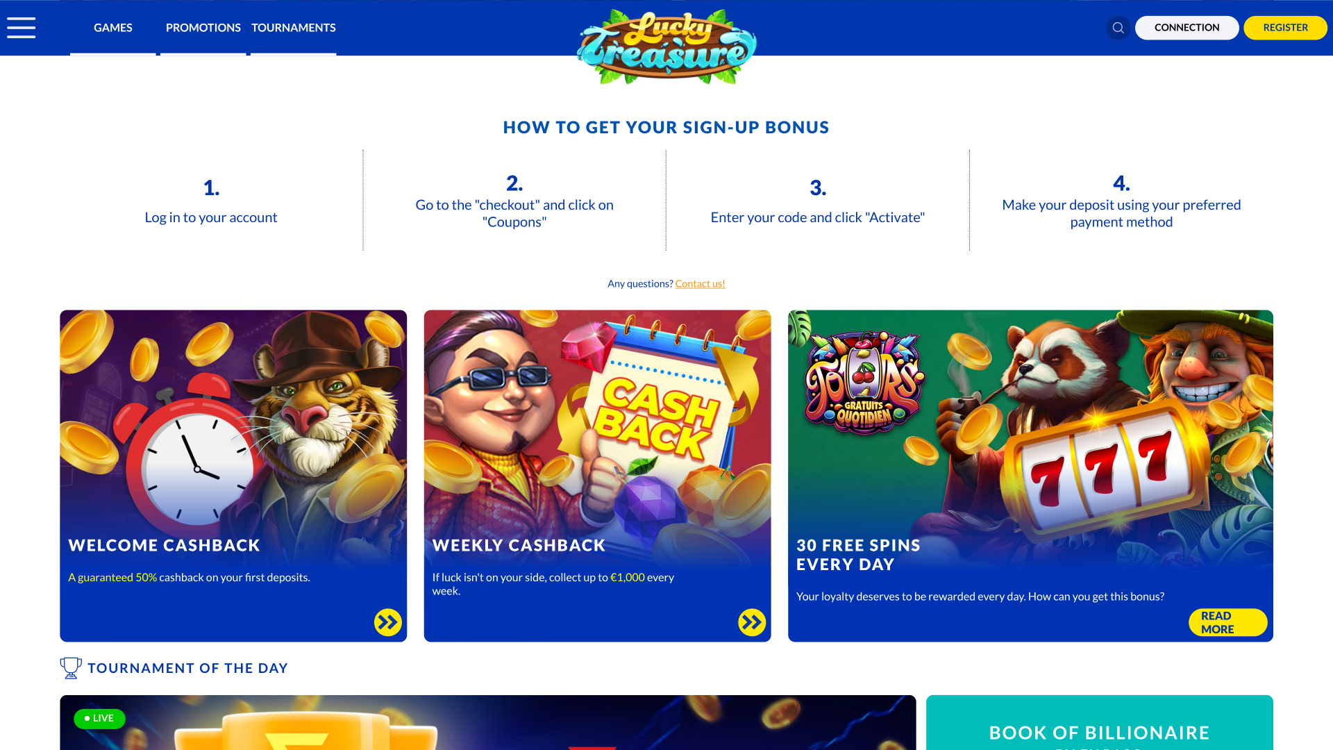Lucky Treasure Casino Desktop Promotions