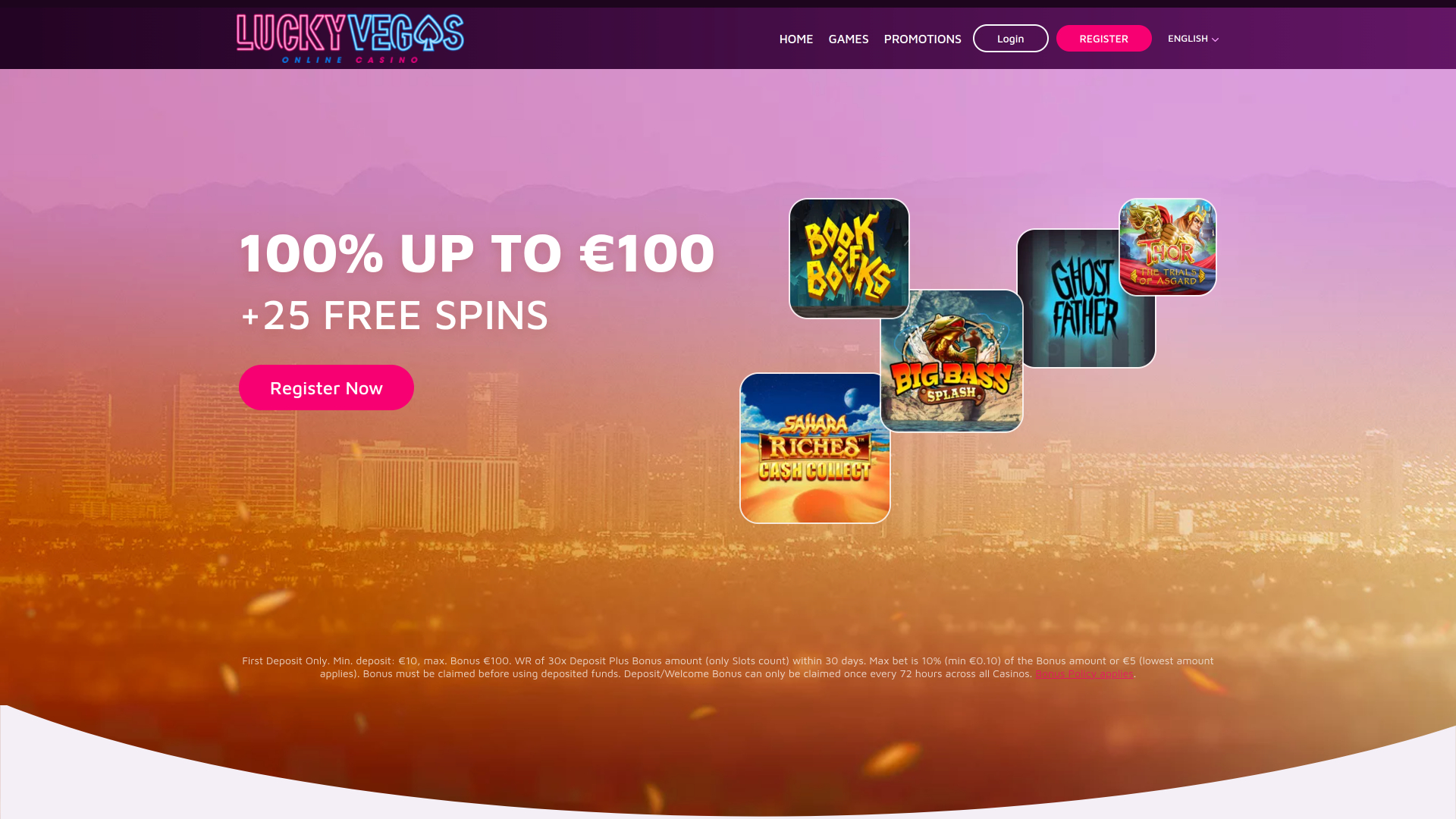 Lucky Vegas Casino Desktop Homepage