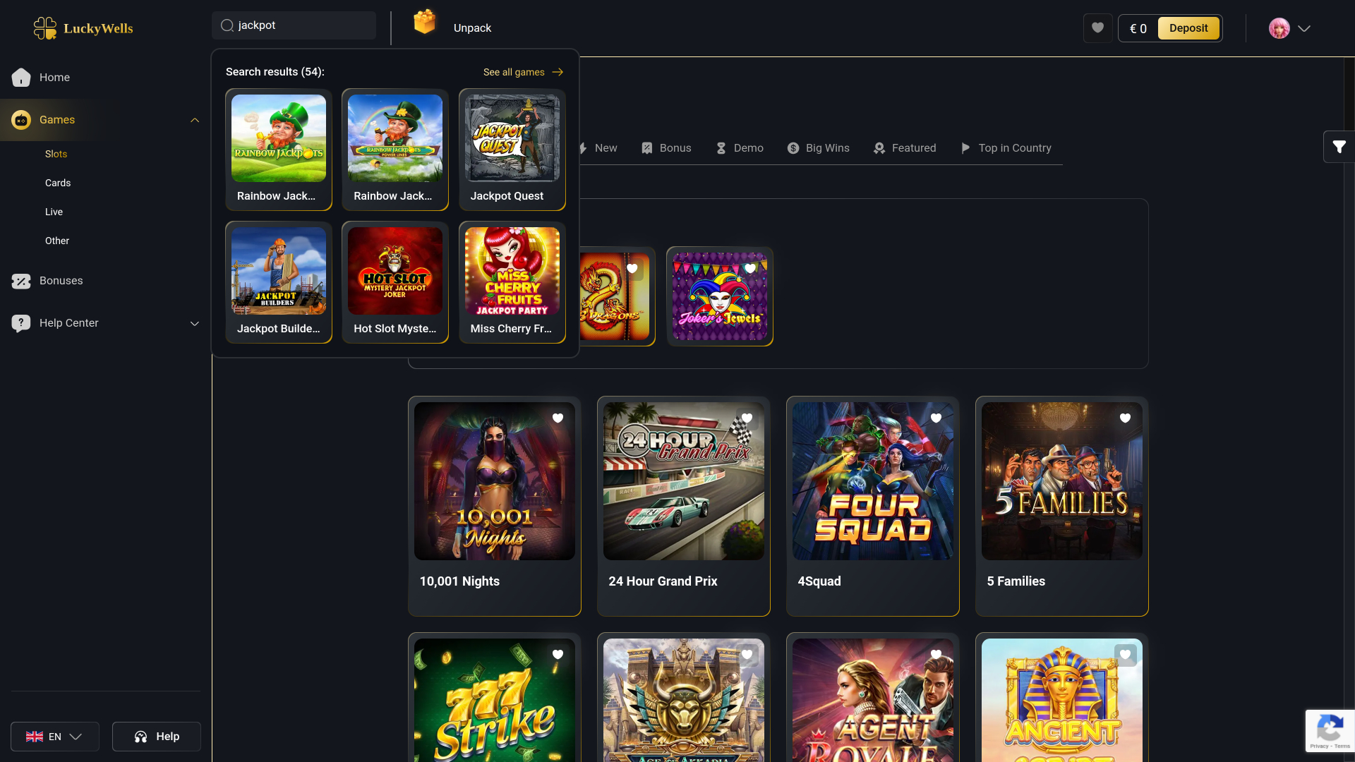 Lucky Wells Casino Desktop Jackpot 