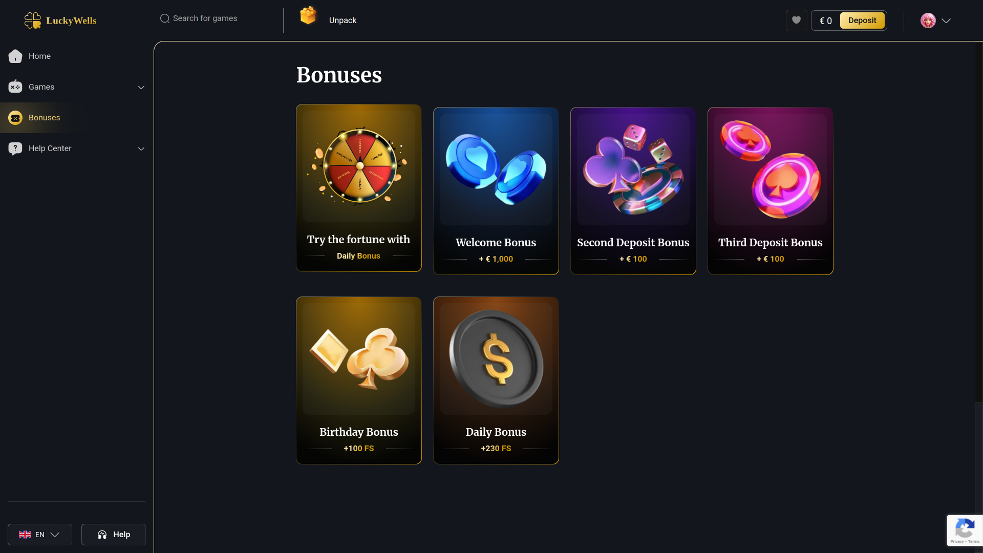 Lucky Wells Casino Desktop Promotions