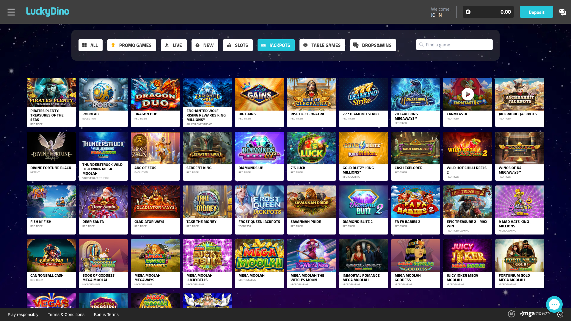 Luckydino Casino Desktop Jackpot 