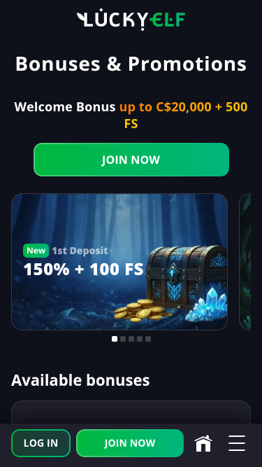 Luckyelf Casino Mobile Promotions