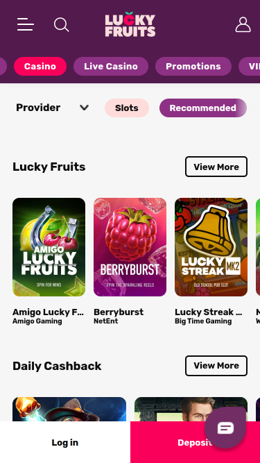 LuckyFruits Casino Mobile Games