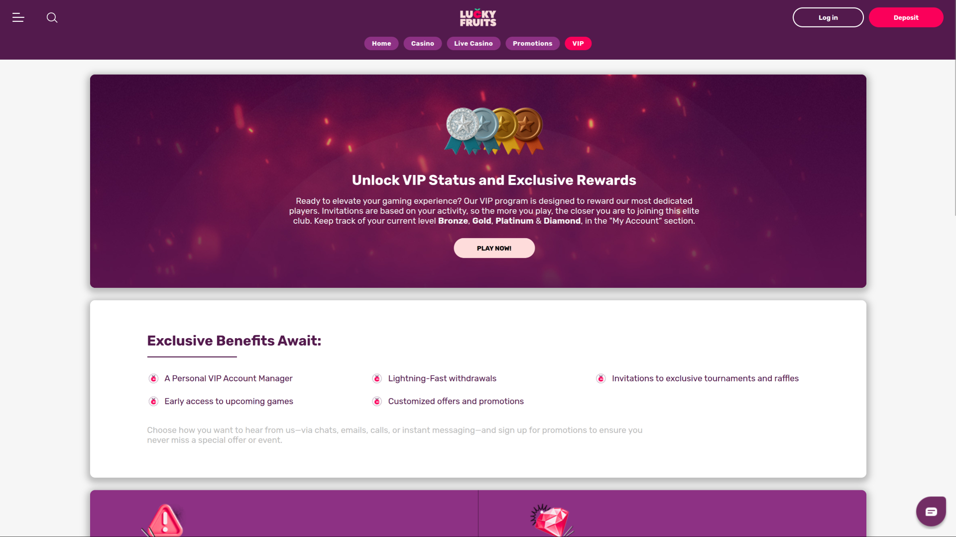 LuckyFruits Casino Desktop VIP