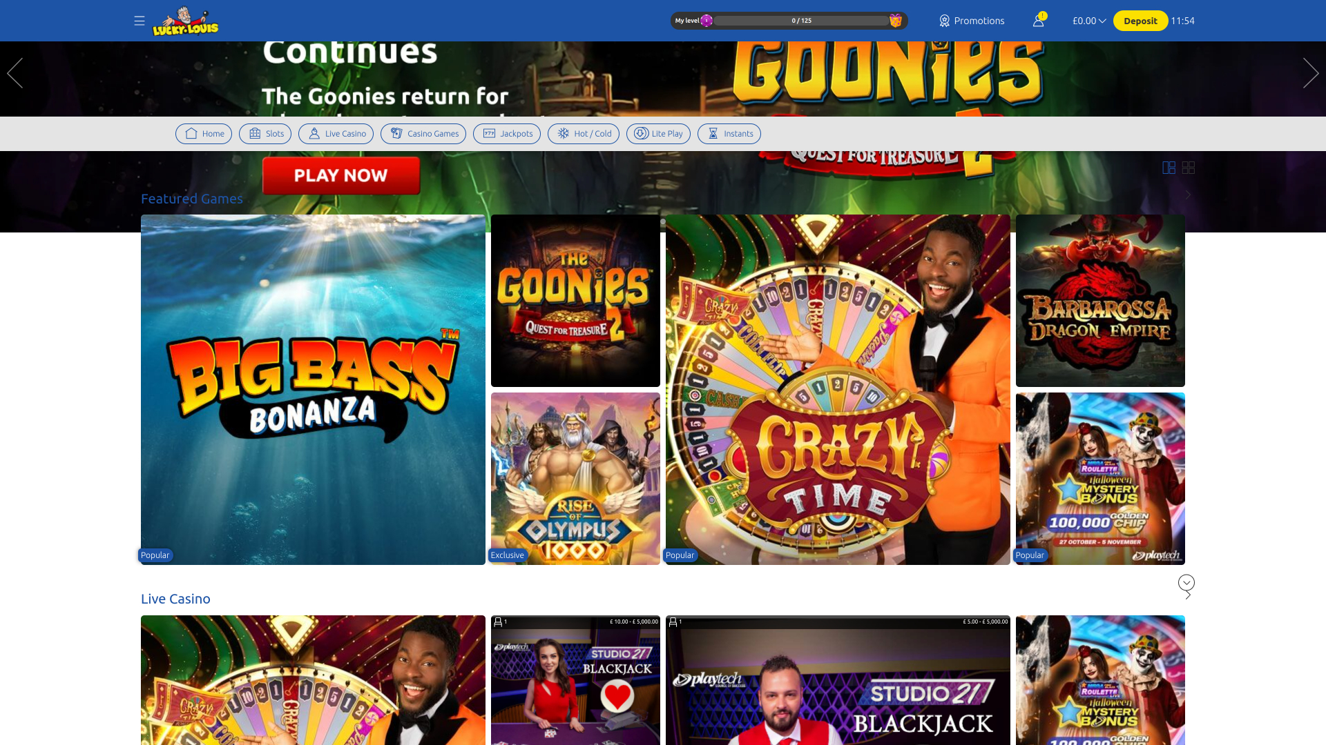 LuckyLouis Casino Desktop-Spiele