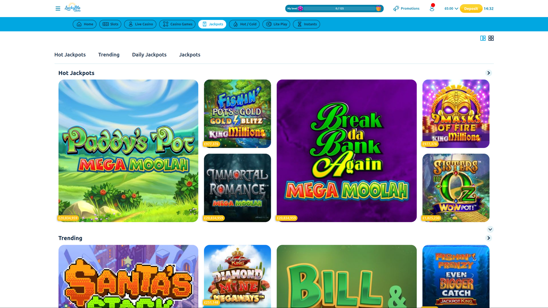 LuckyMe Slots Casino Desktop Jackpot
