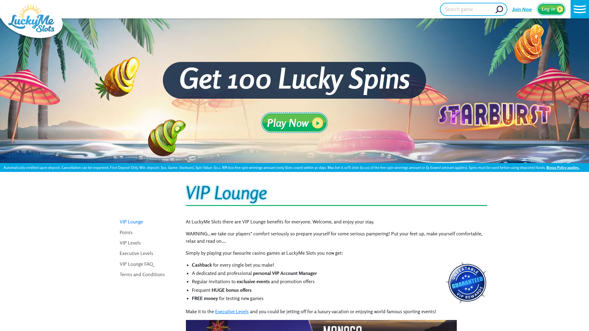 LuckyMe Slots Casino Desktop VIP Program
