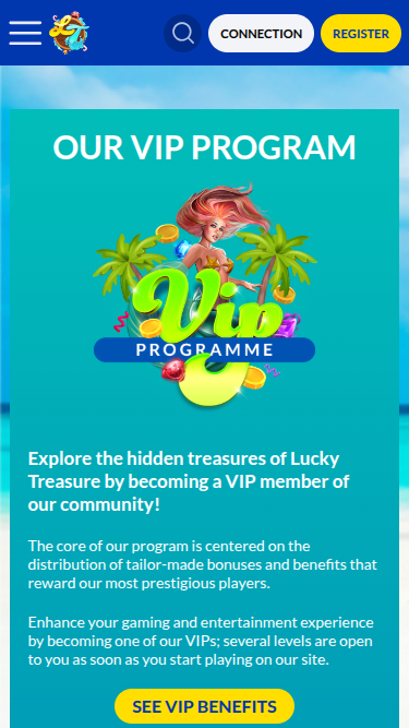 Lucky Treasure Casino Mobile VIP Program