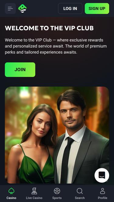 LuckyWave Casino VIP mobile page