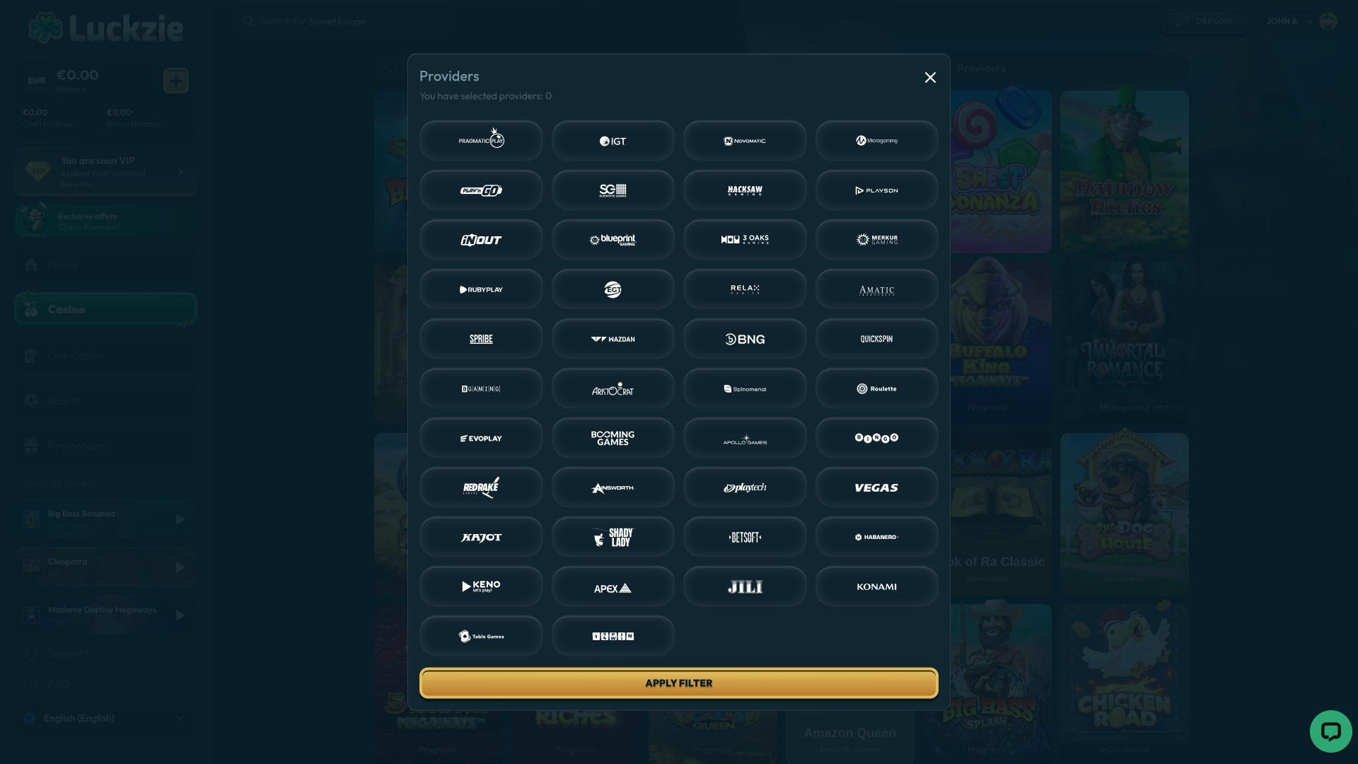 Luckzie Casino Desktop Game Developers