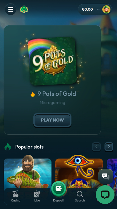 Luckzie Casino Mobile Homepage