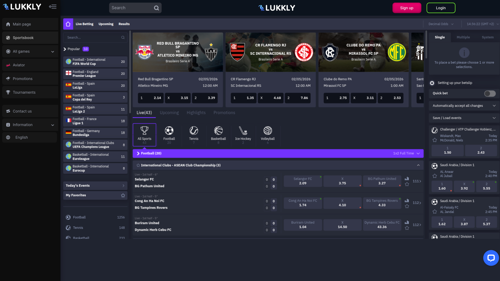 Lukkly Casino Desktop Sports