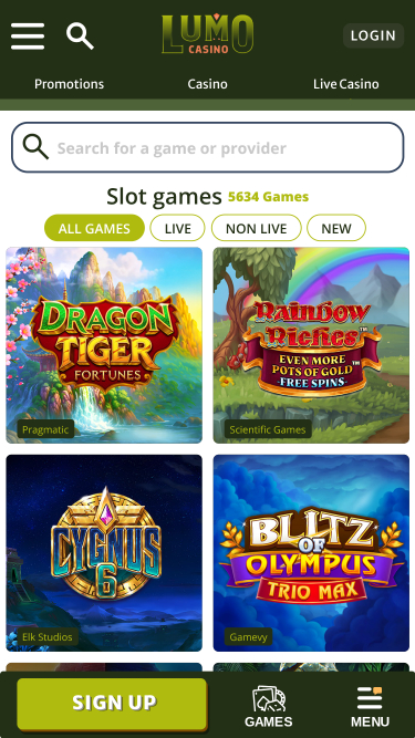 Lumo Casino Games
