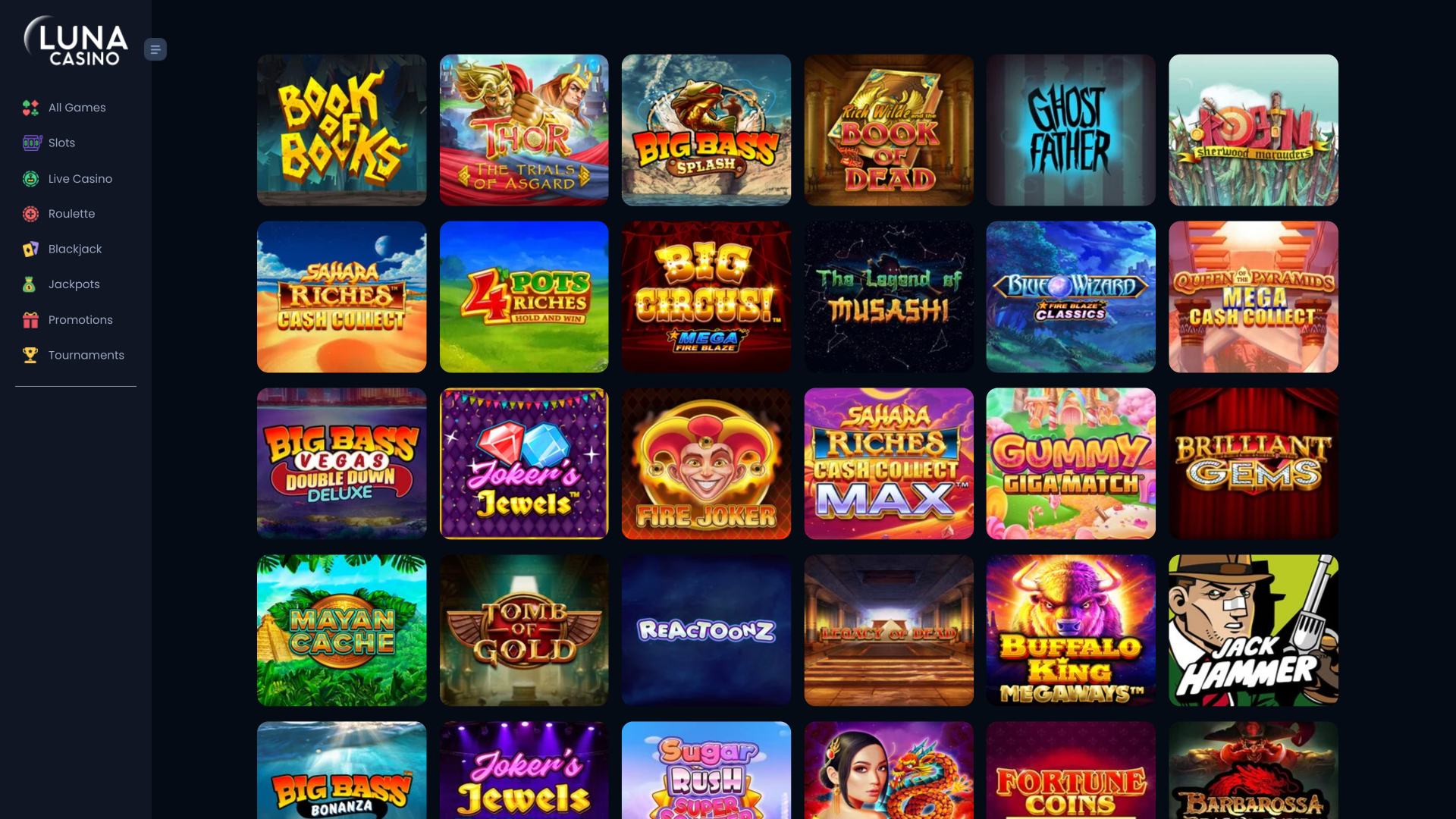 Luna Casino Desktop Games