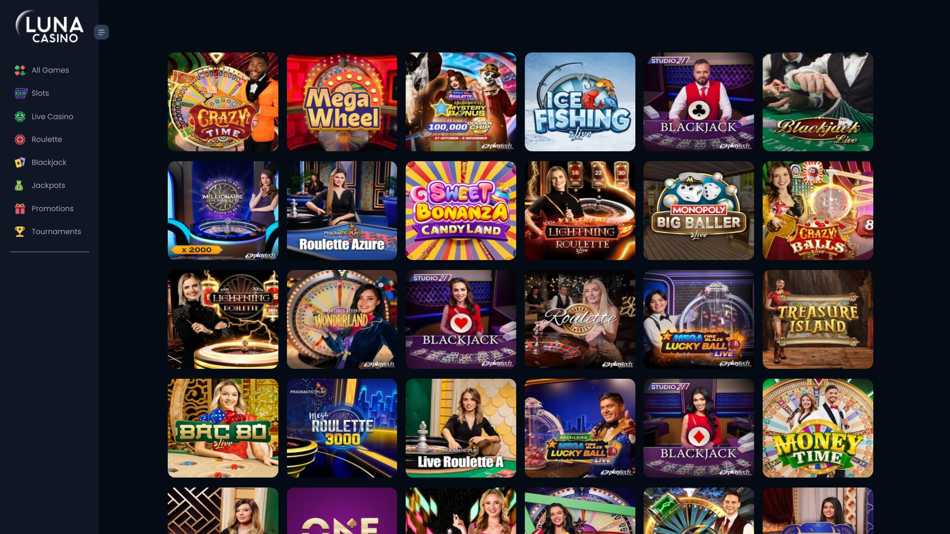Luna Casino Desktop Live Dealer