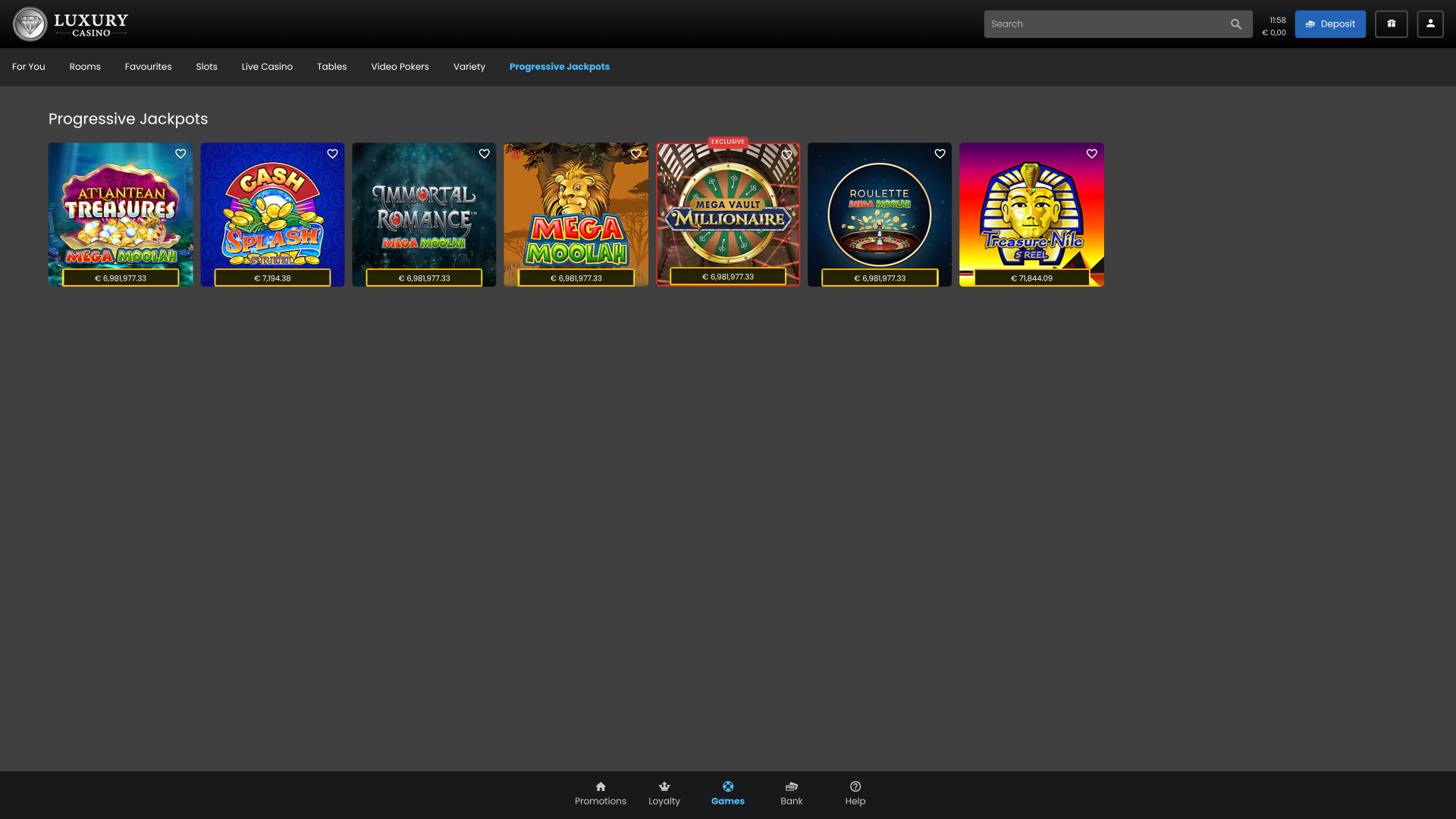 Luxury Casino Desktop Jackpot