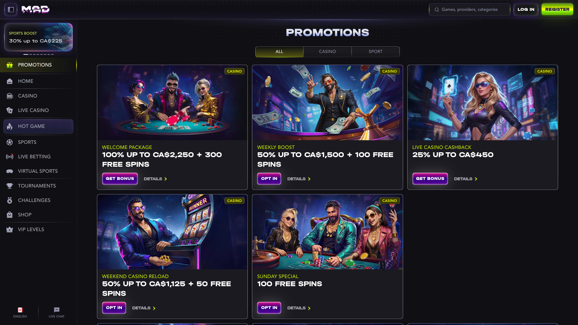 MadCasino Desktop Promotions