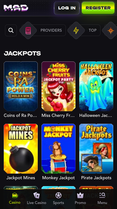 MadCasino Mobile Jackpot