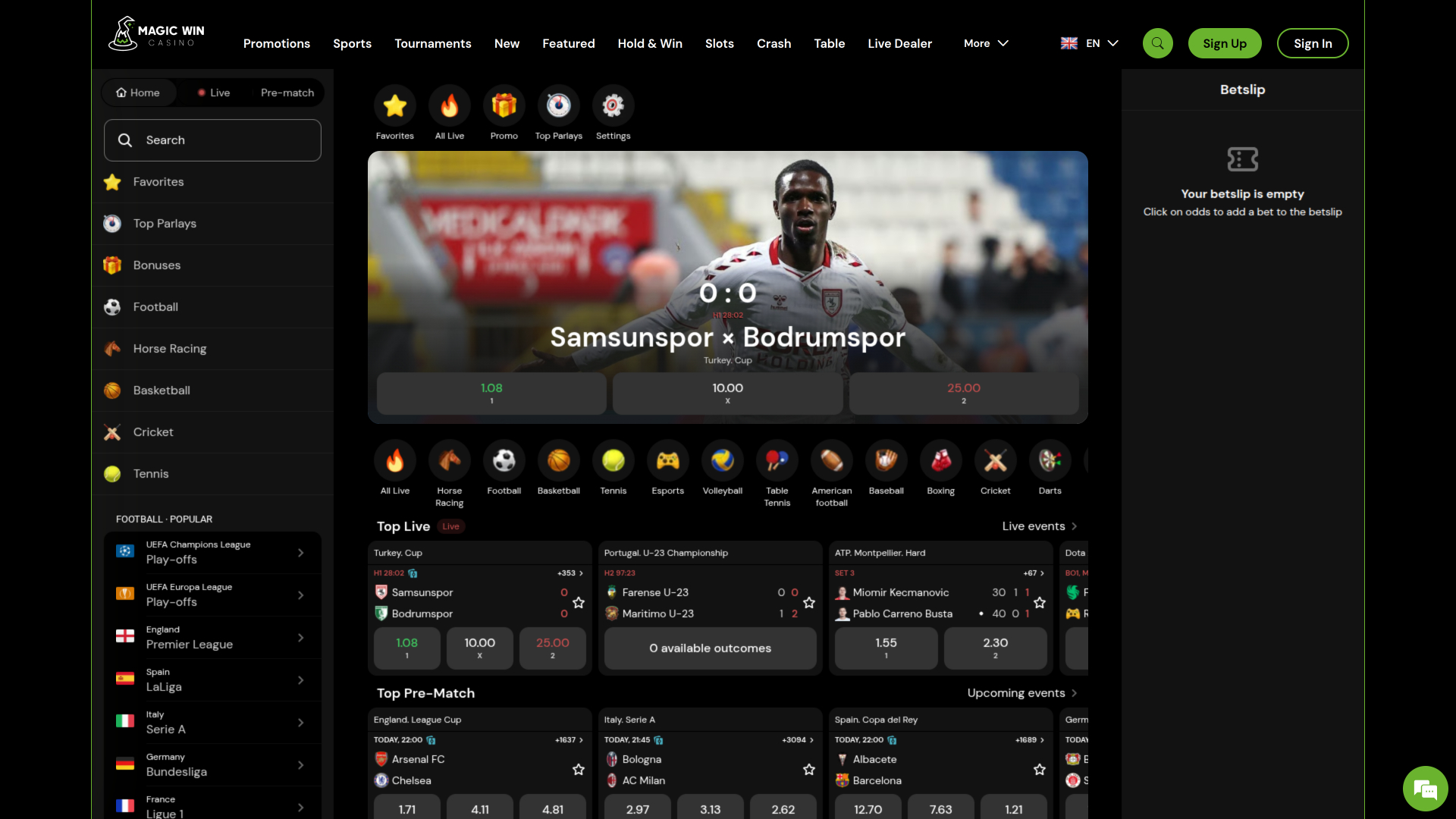 MagicWin Casino Desktop Sports