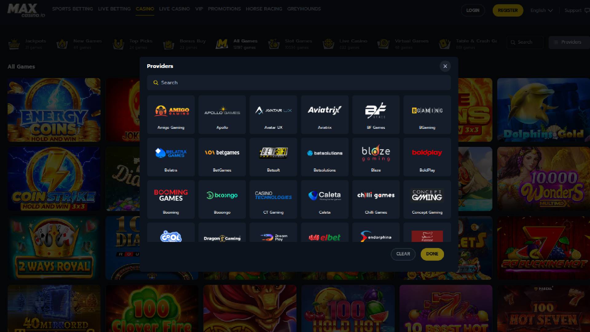 MaxCasino Game Developers