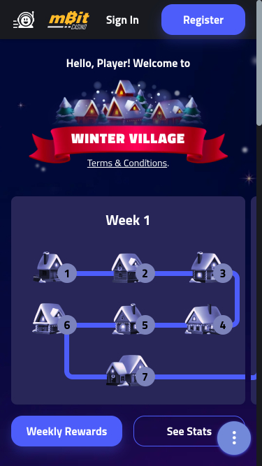 mBit Casino Mobile Winter Village