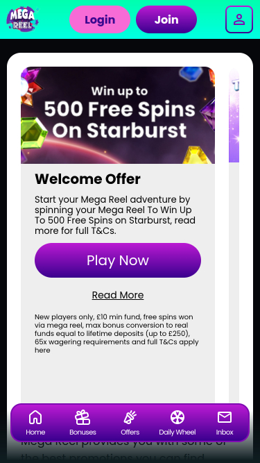 Mega Reel Casino Mobile Promotions