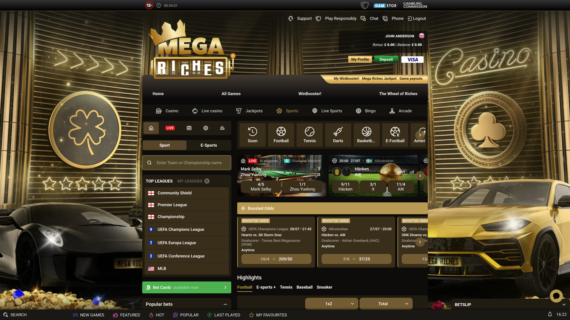 Mega Riches Casino Mobile Sports