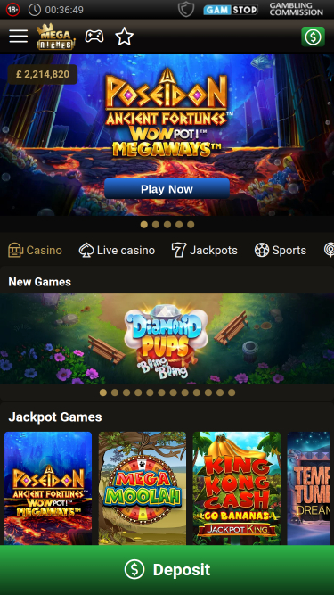 Mega Riches Casino Homepage Mobile