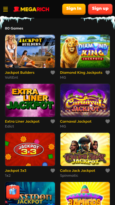 Megarich Casino Mobile jackpot