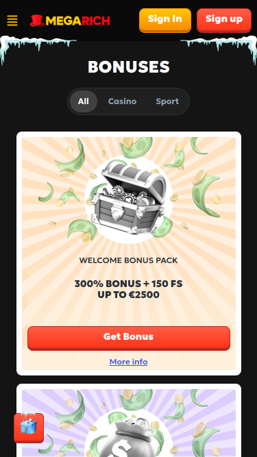 Megarich Casino Mobile Promotions