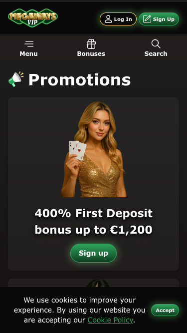 Megawaysvip Casino Mobile Promotions