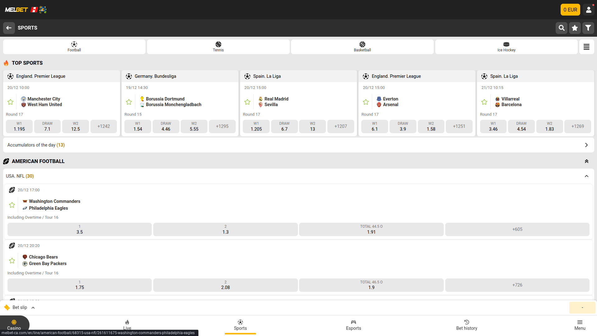 Melbet Casino Desktop sports