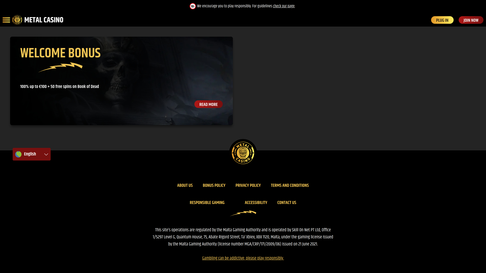 Metal Casino Desktop-Aktionen