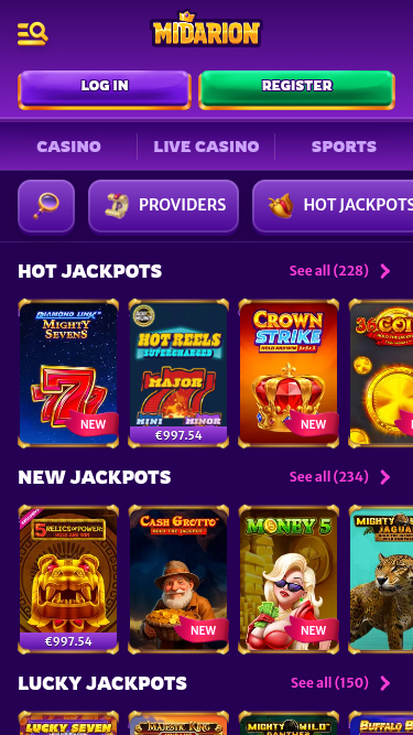 Midarion Casino Jackpot Mobile
