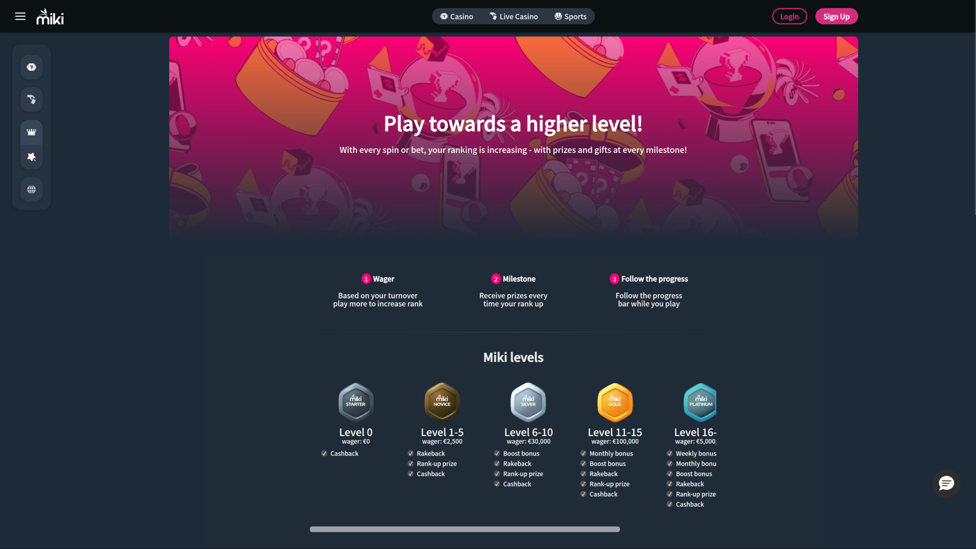 Miki Casino VIP Program