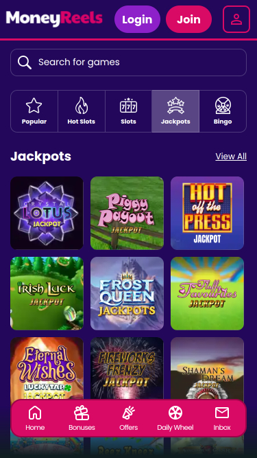 Money Reels Casino Mobile Jackpot