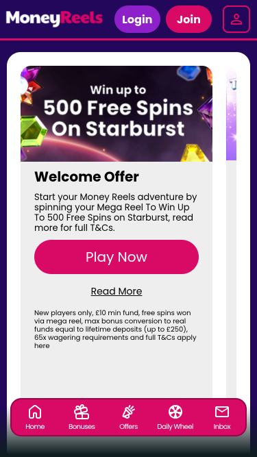 Money Reels Casino Mobile Promotions