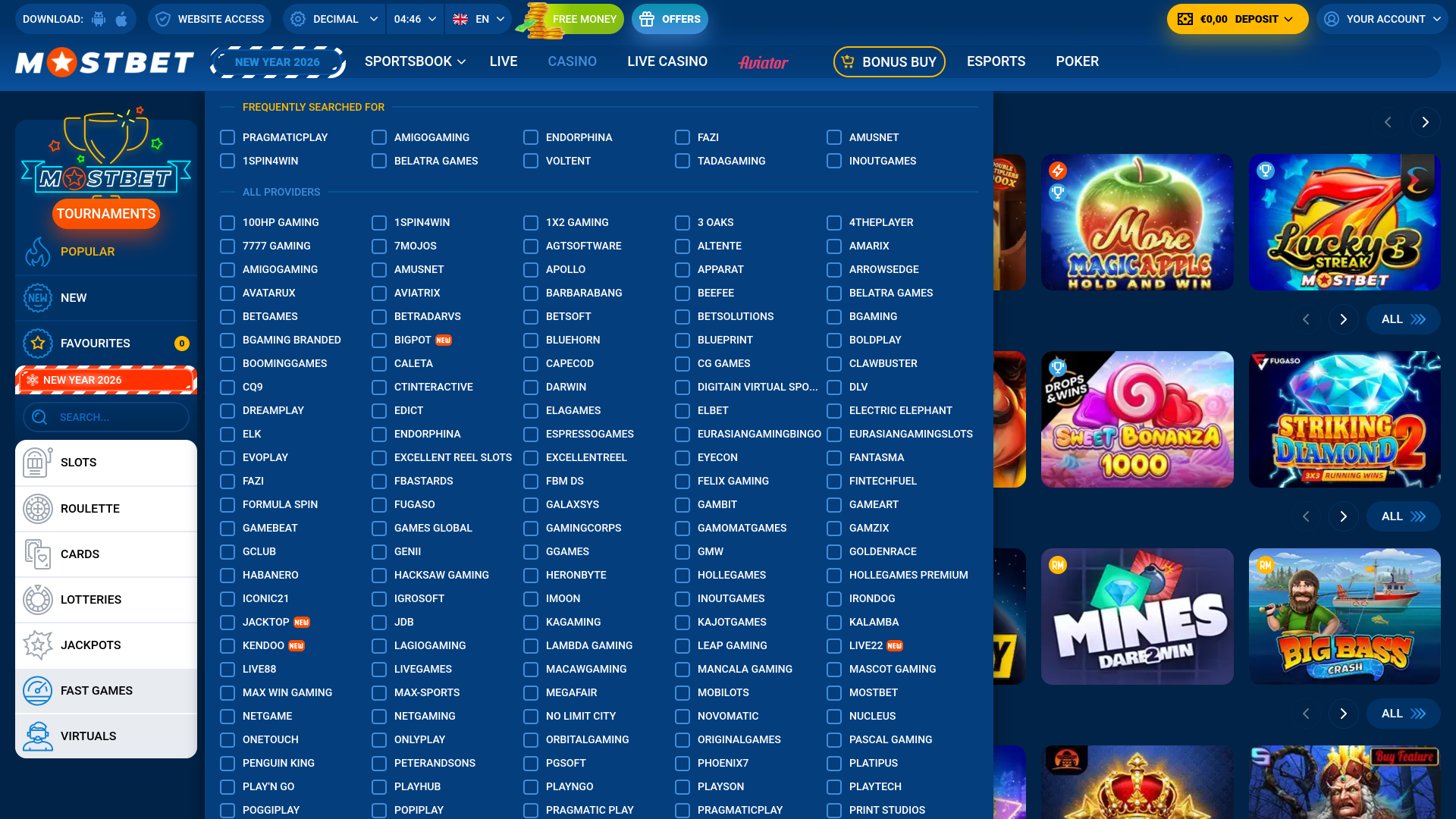 Mostbet Casino Desktop Game Developers