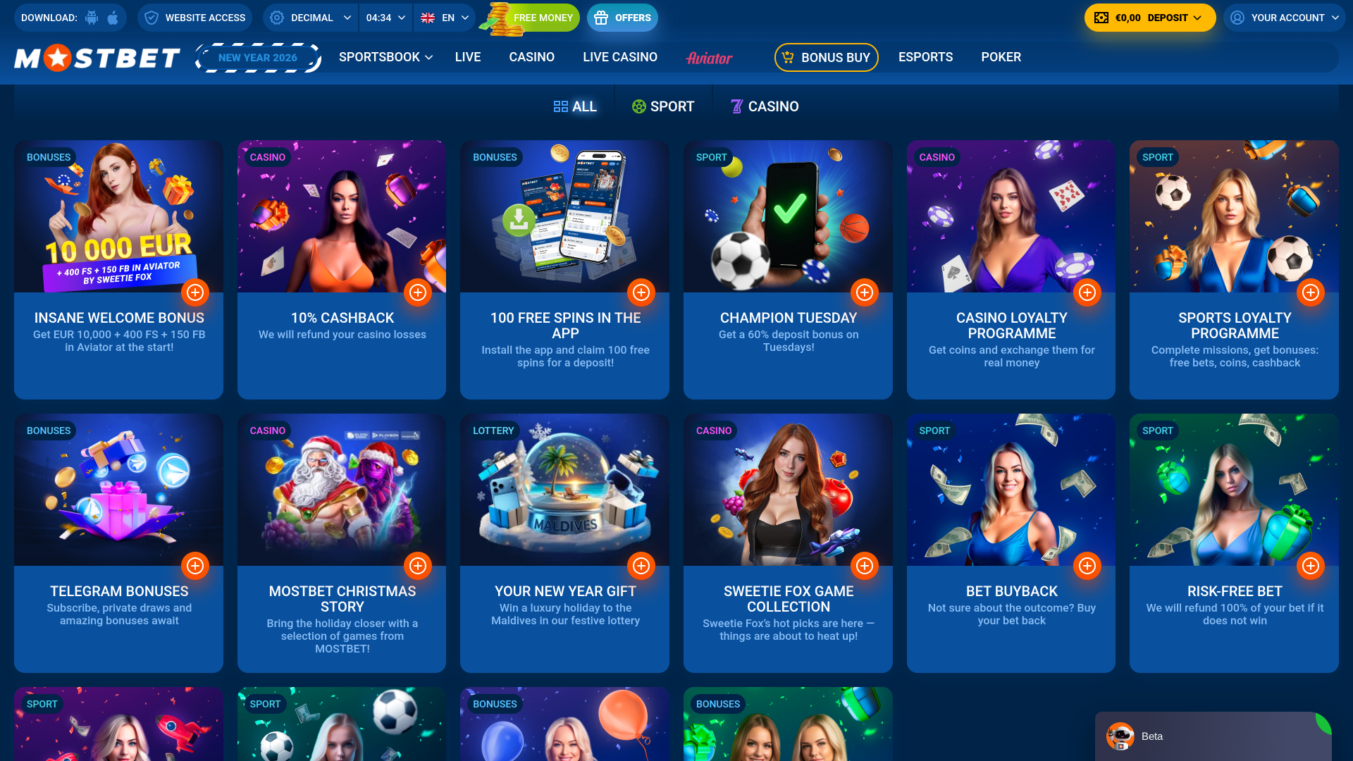 Mostbet Casino Desktop Promotions