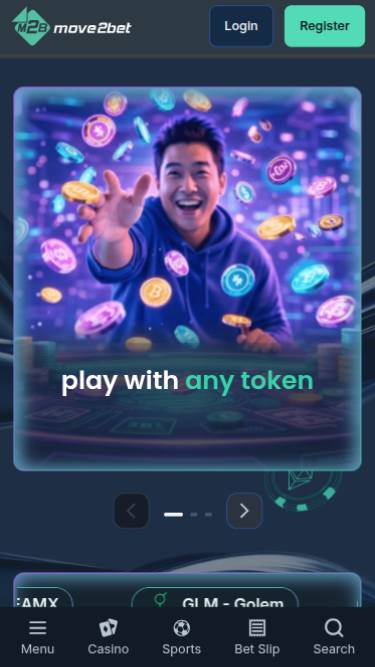 Homepage mobile screenshot of Move2bet Casino 