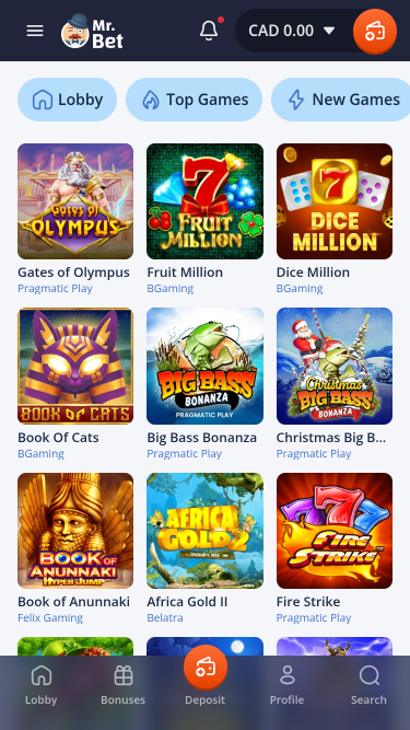 Mr Bet Casino Mobile Games