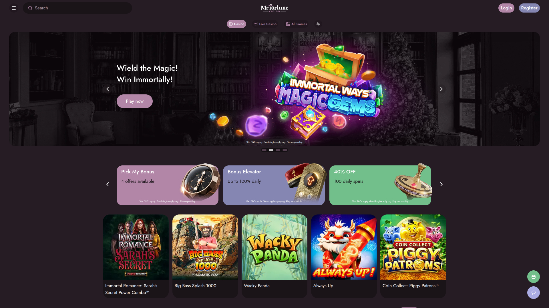 Mr Fortune Casino Desktop Homepage